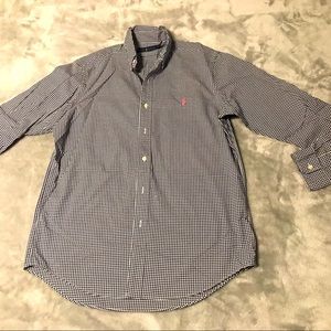 Men’s long sleeve Ralph Lauren plaid Polo. Size Medium
